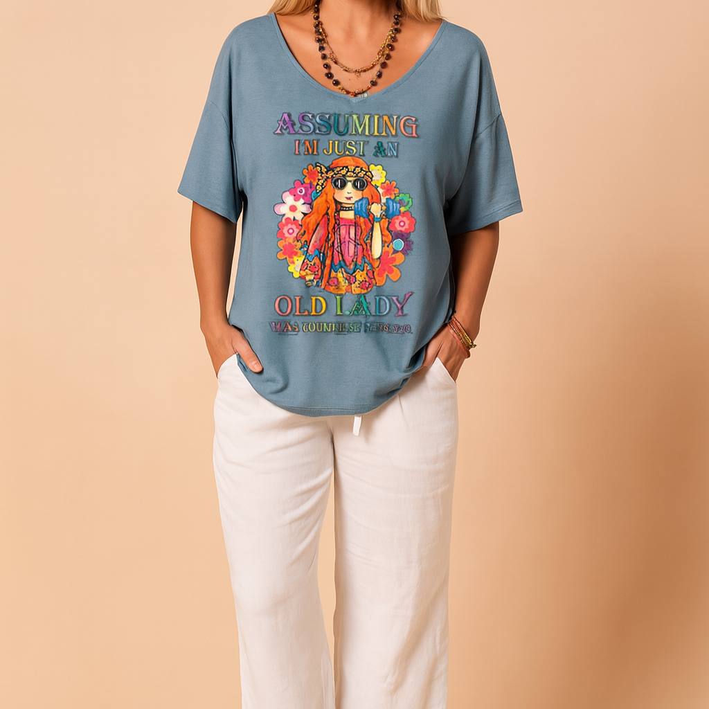 CLARA | T-shirt z zabawnym nadrukiem i luźnym krojem