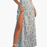 Jupe Longue Fendue à Imprimé Fleuri Femme Style Estival Décontracté