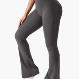 Legging cargo de fitness femme coupe évasée push-up taille haute pour sport et loisirs