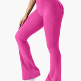 Legging cargo de fitness femme coupe évasée push-up taille haute pour sport et loisirs