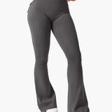 Legging cargo de fitness femme coupe évasée push-up taille haute pour sport et loisirs