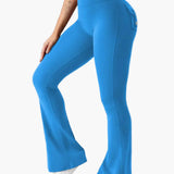 Legging cargo de fitness femme coupe évasée push-up taille haute pour sport et loisirs