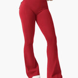 Legging cargo de fitness femme coupe évasée push-up taille haute pour sport et loisirs