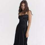 Olivia | Elegancka sukienka satynowa maxi z wiązaniem na plecach