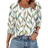 👚 Damski top casualowy z okrągłym dekoltem i nadrukiem
