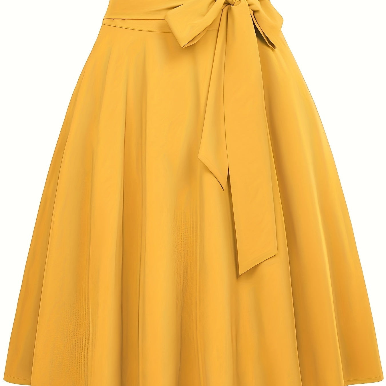 Jupe patineuse femme chic à taille haute avec ceinture nouée – Style élégant pour toutes occasions