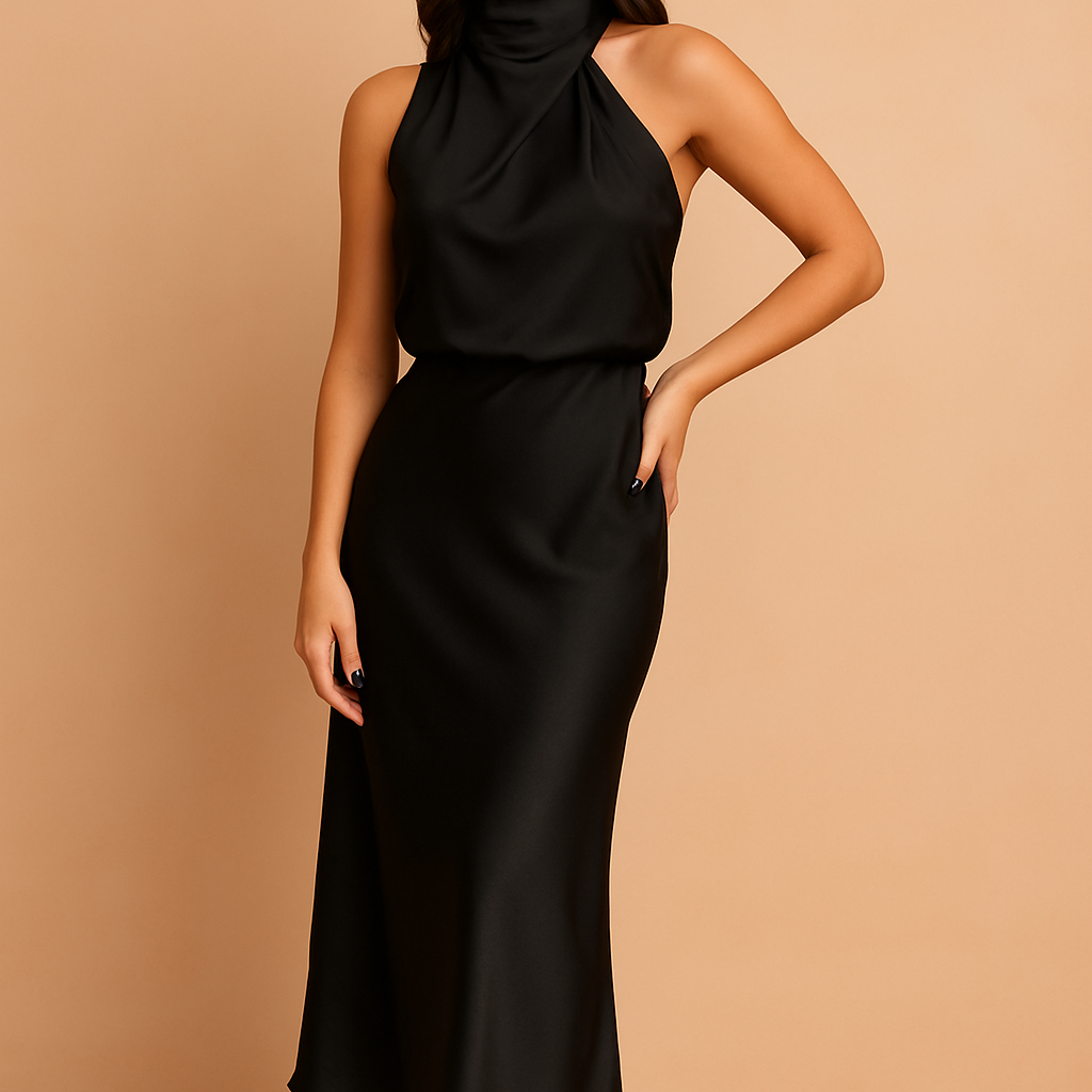 Madelyn | Elegancka Damska Sukienka Midi z Drapowaniem