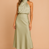 Madelyn | Elegancka Damska Sukienka Midi z Drapowaniem