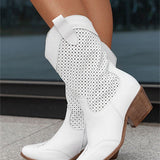 Amanda – Bottes pour femmes à talons moyens en daim brûlé