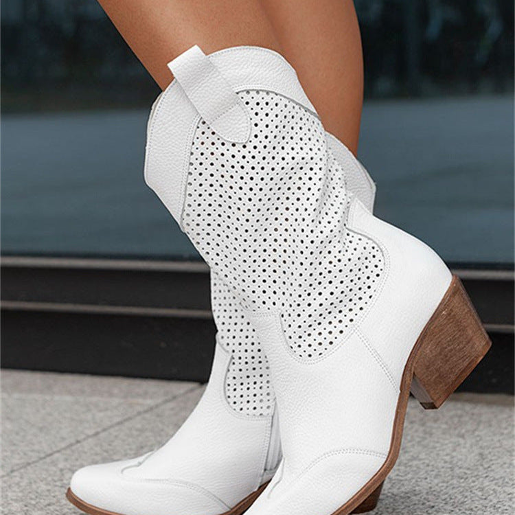 Amanda – Bottes pour femmes à talons moyens en daim brûlé