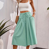 Jupe-culotte ample femme style élégant pour l'été, coupe large et décontractée