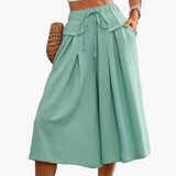 Jupe-culotte ample femme style élégant pour l'été, coupe large et décontractée
