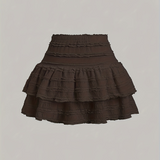 Jupe courte à volants style bohème pour femme, idéale pour l'été et le printemps