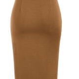 Jupe crayon élégante femme nouée à la taille, fente latérale, style bureau ou soirée