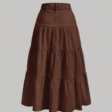 Jupe longue taille haute femme style bohème élégante pour printemps et été