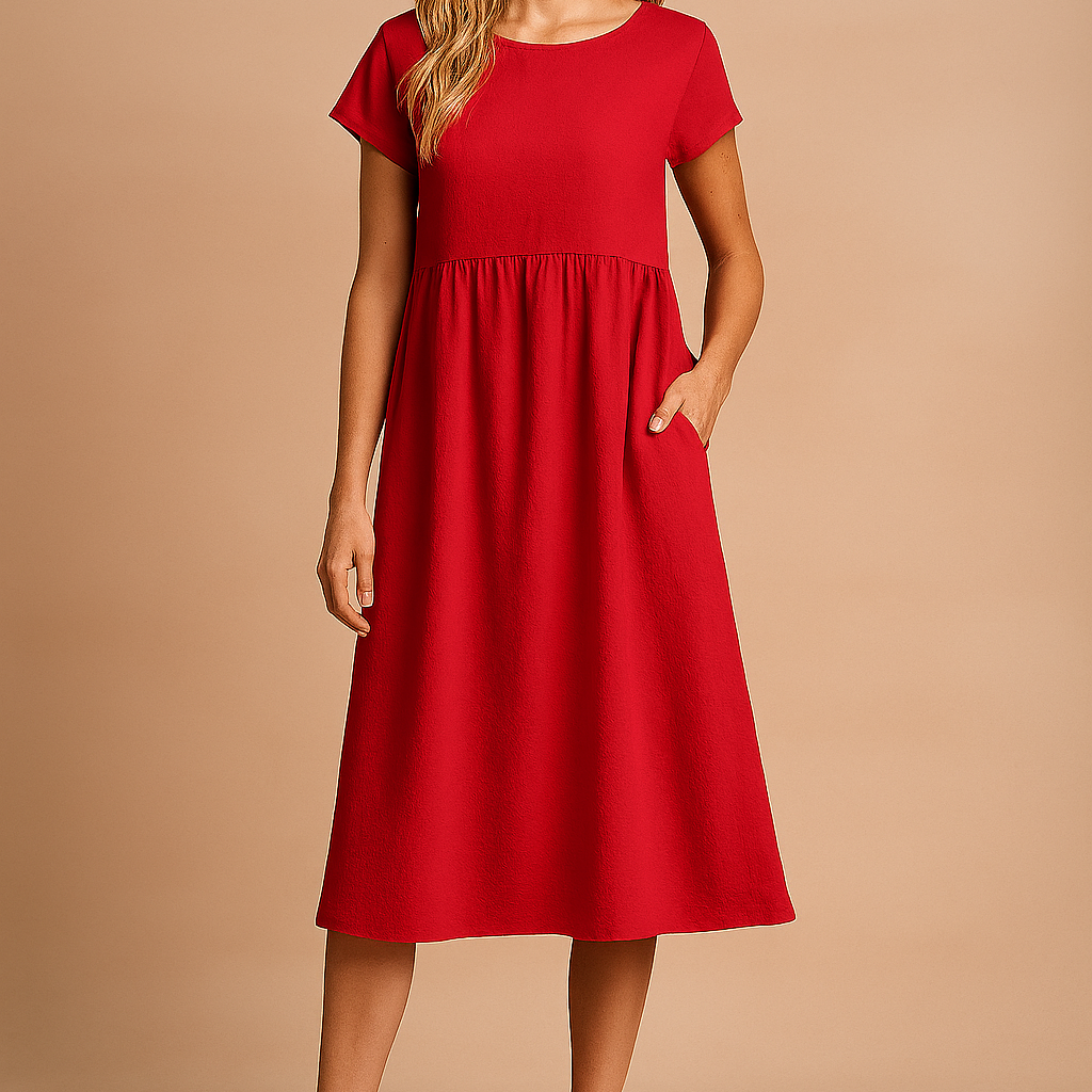 Judy | Zwiewna Sukienka Letnia Midi Basic