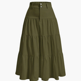 Jupe longue taille haute femme style bohème élégante pour printemps et été