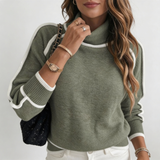 Christine | Luksusowy sweter z wełny w kolorze oliwkowej zieleni