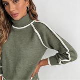 Christine | Luksusowy sweter z wełny w kolorze oliwkowej zieleni