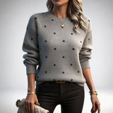 Ava | Casualny Sweter z Długim Rękawem w Wzór Kropki