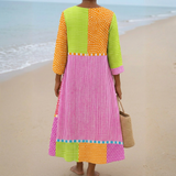 Danuta | Sukienka Patchwork w Kropki i Paski