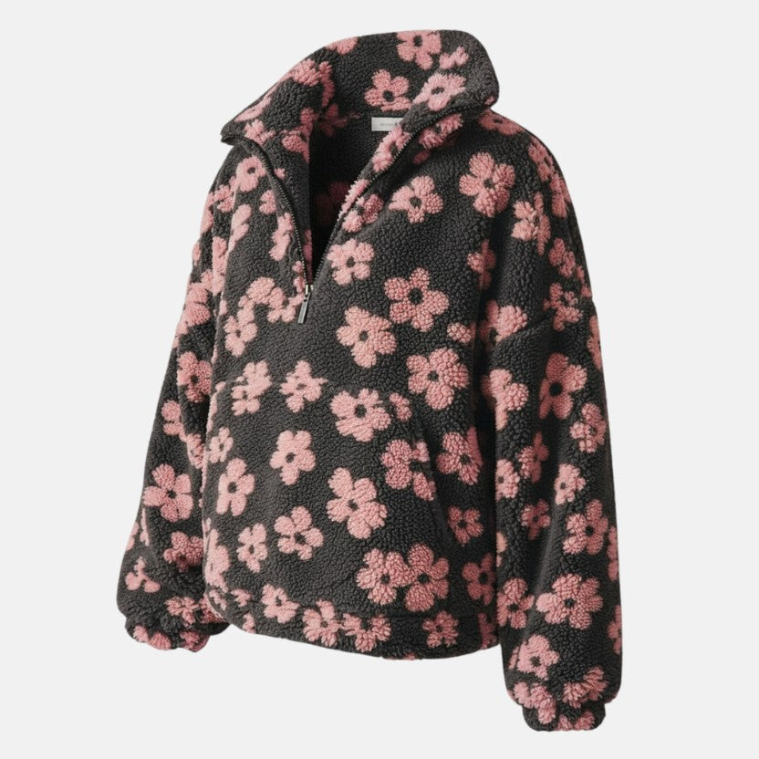 Dominika - Kwiatowy Ciepły Fleecepullover