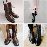 Bottes à lacets classiques pour femme, style citadin chic et polyvalent
