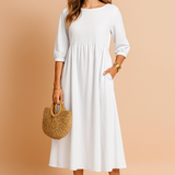 Amabel | Elegancka Sukienka Midi z Rękawem 3/4