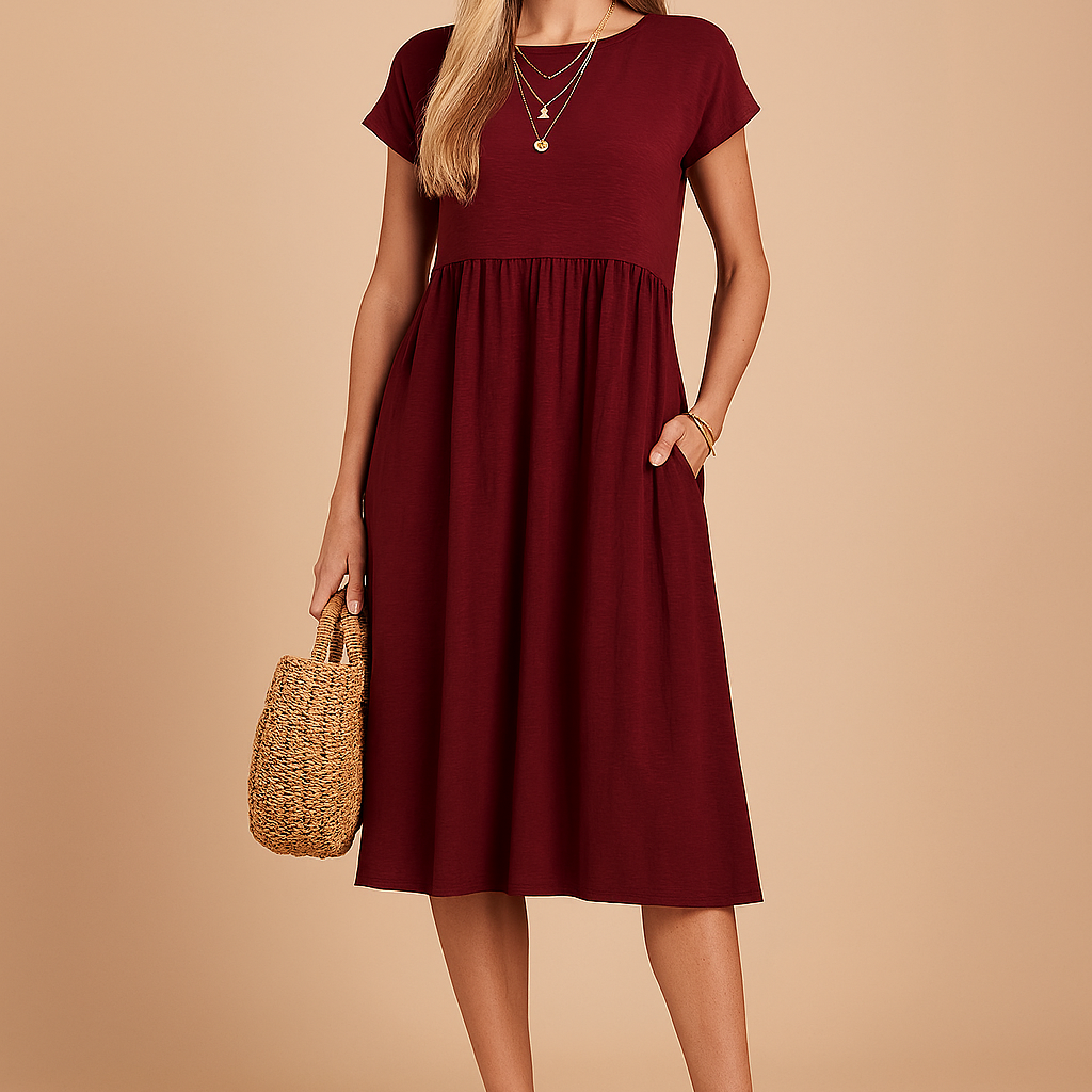 Judy | Zwiewna Sukienka Letnia Midi Basic