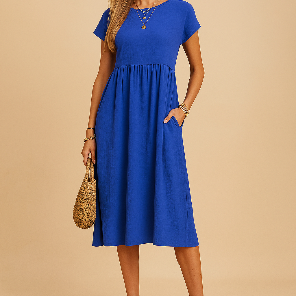 Judy | Zwiewna Sukienka Letnia Midi Basic