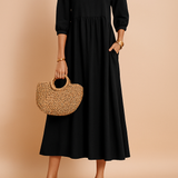 Amabel | Elegancka Sukienka Midi z Rękawem 3/4