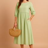 Amabel | Elegancka Sukienka Midi z Rękawem 3/4