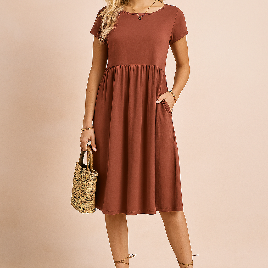 Judy | Zwiewna Sukienka Letnia Midi Basic