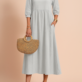 Amabel | Elegancka Sukienka Midi z Rękawem 3/4