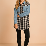 LILY | Koszulowa bluzka oversize w kratę