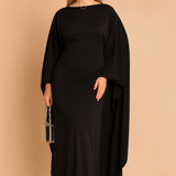 Estela | Elegancka Suknia z Rękawem Nietoperz