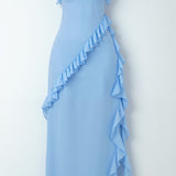 Laura | Elegancka falbankowa sukienka maxi