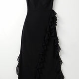 Laura | Elegancka falbankowa sukienka maxi