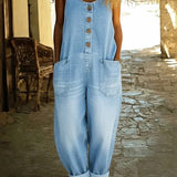 Lenna – Vintage ogrodniczka z bawełnianego denimu