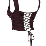 Sarah – Ensemble Corset et Jupe Longue en Brun