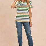Tessa | T-shirt w wielokolorowe pasy