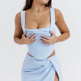 Sarah – Ensemble Corset et Jupe Longue en Brun