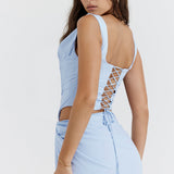 Sarah – Ensemble Corset et Jupe Longue en Brun