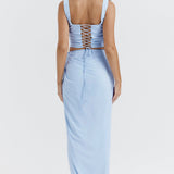 Sarah – Ensemble Corset et Jupe Longue en Brun
