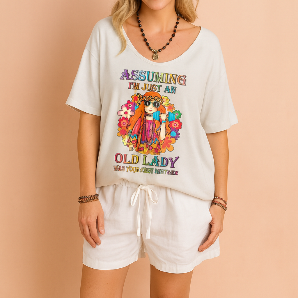 CLARA | T-shirt z zabawnym nadrukiem i luźnym krojem