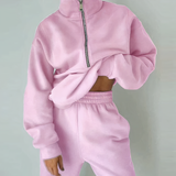 Ewa | Dwuczęściowy dres z half-zip bluzą i joggerami damski